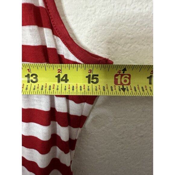 Bebe 2B White Red Striped Round Neck Maxi Dress Size Large - Picture 8 of 8